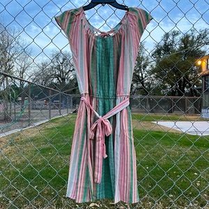 LC Lauren Conrad Green Striped Dress Small